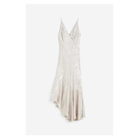 H & M - Šaty slip dress's asymetrickým lemem - hnědá H&M