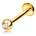 Diamantový zlatý 585 piercing do rtu a brady - kulička s briliantem, 8 mm
