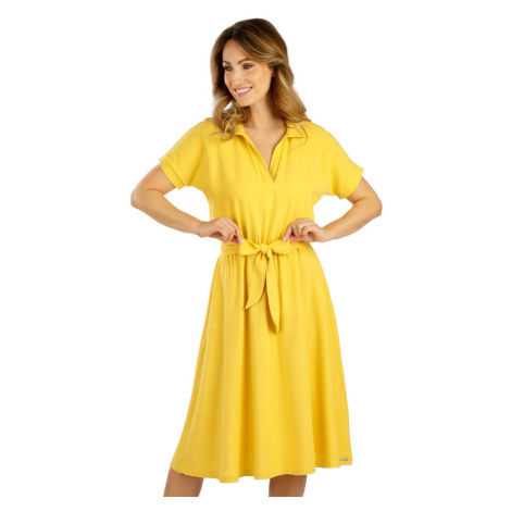 Litex Dámské košilové šaty 5E104 žlutá