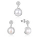 Beneto Stříbrná souprava šperků ze stříbra s pravými perlami AGSET205P (přívěsek, náušnice)