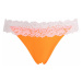 Neonově oranžové krajkové brazil plavky s řasením RELLECIGA Neon