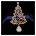Éternelle Vánoční brož Swarovski Elements Christmas Tree - vánoční stomeček B2205-xr02704 Zlatá