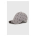 Bavlněná čepice Guess šedá barva, vzorovaná