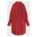Dlouhý červený vlněný přehoz přes oblečení typu "Alpaka" (7108)