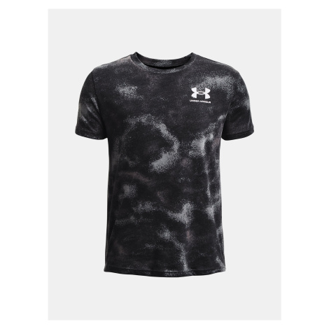 Šedo-černé klučičí vzorované sportovní tričko Under Armour UA SPORTSTYLE LC AOP SS