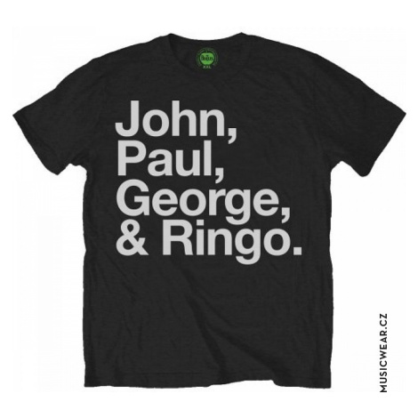 The Beatles tričko, John Paul George &amp; Ringo Black, pánské RockOff