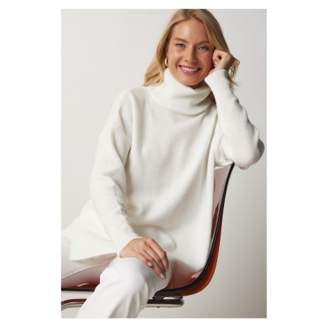 Happiness İstanbul Women's Bone Turtleneck Knitwear Sweater