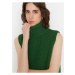 Zelená dámská svetrová vesta s příměsí vlny Trendyol