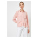 Koton Women's Pink Classic Collar Shirt