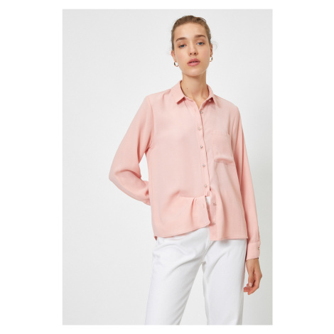Dámská růžová košile s klasickým límečkem značky Koton