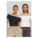 Dámské tričko Organic Off Shoulder Rib - 2 Pack černé+bílé