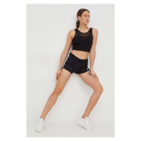 Tréninkové šortky adidas Performance Pacer dámské, černá barva, s potiskem, medium waist