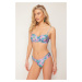 Trendyol Floral Patterned Gathered Brazilian Bikini Bottom