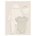 Krémovo-šedá sada čtyř kusů dětského oblečení Marks & Spencer
