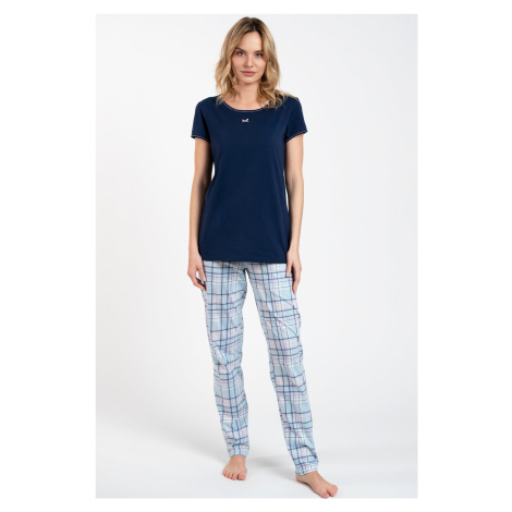 Dámské pyžamo Italian Fashion Glamour - bavlna Tmavěmodrá-modrá