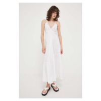 Bavlněné šaty Herskind bílá barva, maxi