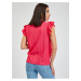 Tmavě růžové dámské tričko s volány ORSAY
