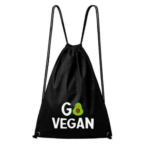 DOBRÝ TRIKO Bavlněný batoh s potiskem Go vegan Barva: Černá