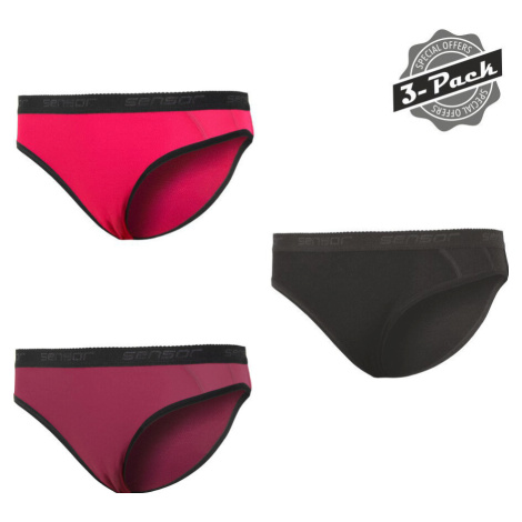 Dámské kalhotky SENSOR Double face černá/fialová/růžová