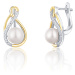 JwL Luxury Pearls Elegantní bicolor náušnice s pravými perlami JL0721