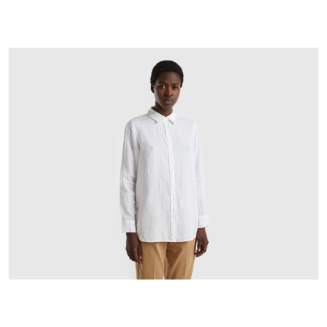 Benetton, Long Shirt In Pure Linen United Colors of Benetton