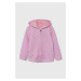 Dětská mikina Guess růžová barva, s kapucí, vzorovaná