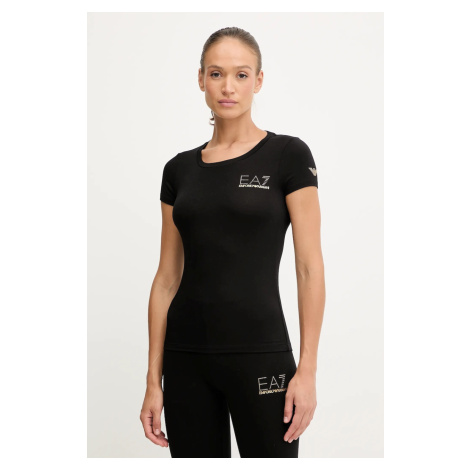 Tričko EA7 Emporio Armani dámský, černá barva