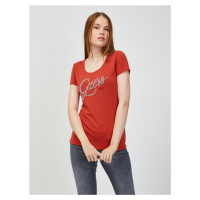 Červené dámské tričko Guess Bryanna - Dámské
