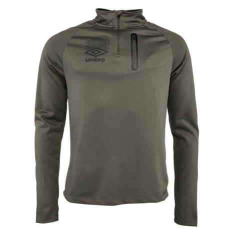 Umbro FW TERRACE POLY 1/4 ZIP Pánská mikina, khaki, velikost