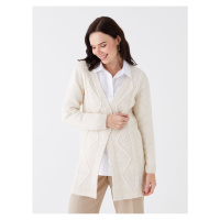 LC Waikiki Shawl Collar Self-Patterned Long Sleeve Women's Knitwear Cardigan