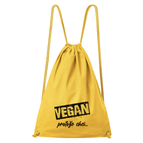 DOBRÝ TRIKO Bavlněný batoh Vegan, protože chci Barva: Žlutá