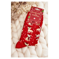 Pánské vánoční bavlněné ponožky s červenými soby