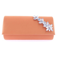 DGN 495-22y Women's Evening Dress Clutch Bag Orange Satin