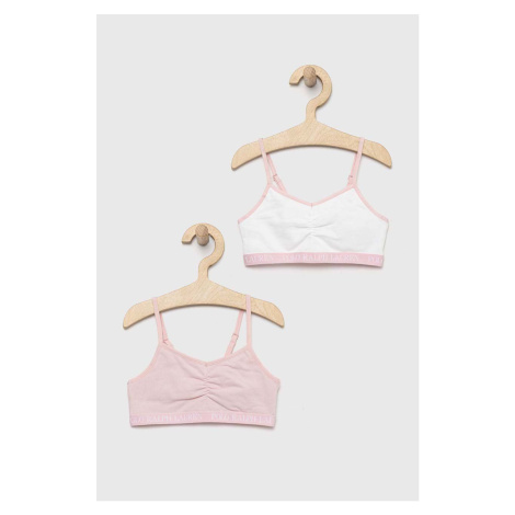 Dětská podprsenka Polo Ralph Lauren 2-pack růžová barva