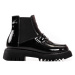 Pk Exkluzívní černé dámské kotníčkové boty na plochém podpatku ruznobarevne