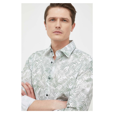 Košile BOSS pánská, tyrkysová barva, slim, s italským límcem Hugo Boss