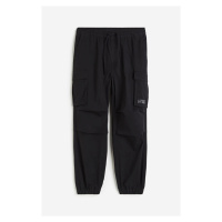 H & M - Bavlněné kalhoty cargo jogger Relaxed Fit - černá