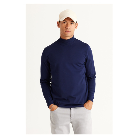 ALTINYILDIZ CLASSICS Men's Navy Blue Standard Fit Normal Cut Half Turtleneck Knitwear Sweater. AC&Co / Altınyıldız Classics