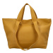 Velká a prostorná dámská kožená taška Sára, žlutá