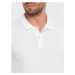Ombre Clothing Bavlněná základní bílá polokošile V1 OM-POBL-0114
