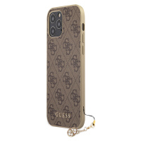 4G Charm Zadní Kryt pro iPhone 12/12 Pro 6.1 Brown Obal na telefon Guess