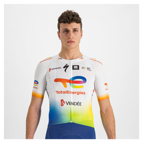 SPORTFUL Cyklistický dres s krátkým rukávem - TOTAL ENERGIES BOMBER - bílá/vícebarevná