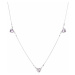 Evolution Group Stříbrný náhrdelník s krystaly Swarovski růžové srdce 72060.3