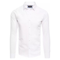 Bílá elegantní jednobarevná pánská košile
