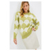 Trendyol Mint Oversize Jacquard Knitwear Sweater
