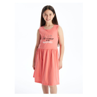 LC Waikiki Crew Neck Printed Girl's Dress