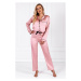 Dámské saténové pyžamo Classic look růžové
