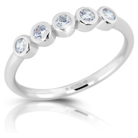Modesi Blyštivý stříbrný prsten se zirkony M01016 50 mm