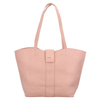 Velká a stylová dámská koženková taška Odilon, růžová
