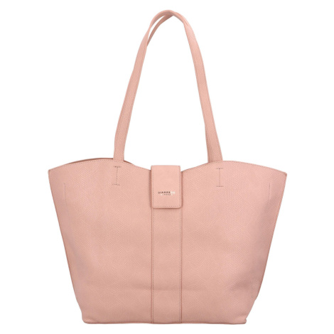 Velká a stylová dámská koženková taška Odilon, růžová Diana & Co